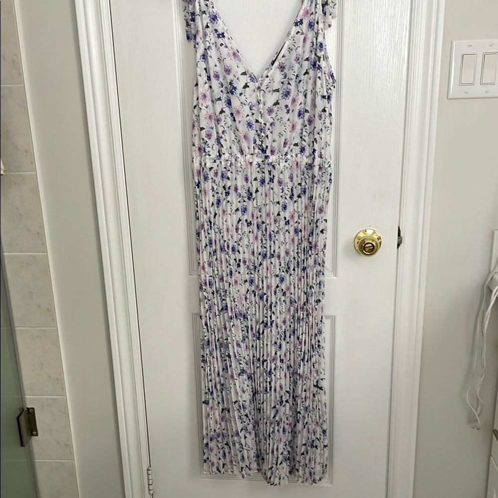 The Kooples Floral Maxi Dress in White and Purple